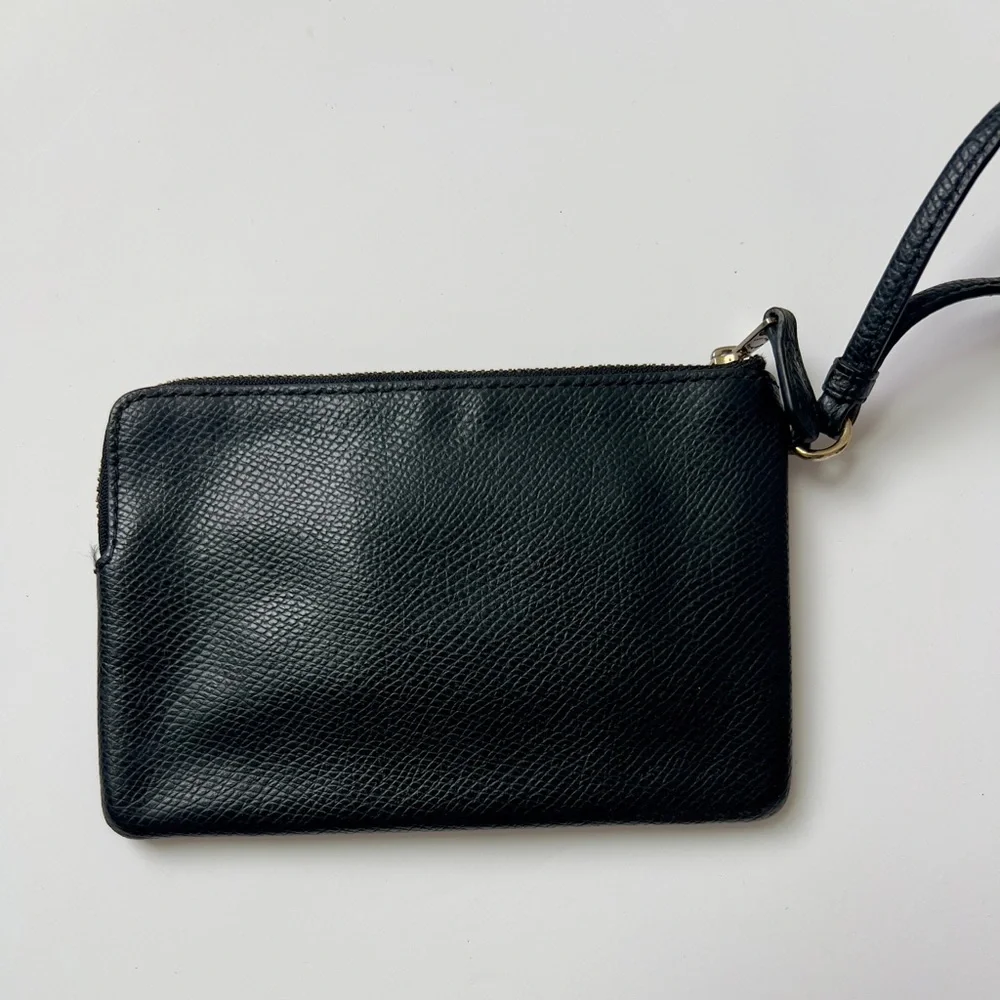 Coach Black Pebbled Leather Wristlet